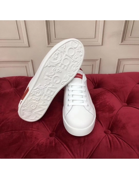 Dolce Gabbana Womens Portofino Sneakers with Red Branded