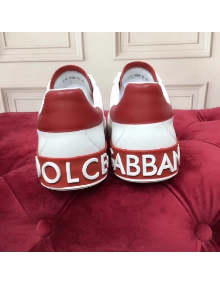 Dolce Gabbana Womens Portofino Sneakers with Red Branded