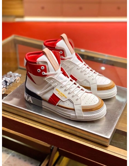 Dolce Gabbana Womens Red Custom 2.Zero High-top Sneakers