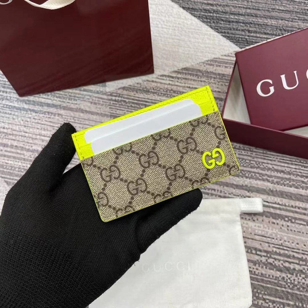 Gucci Bi-color GG card case 768248 11X7cm,Gucci Wallets