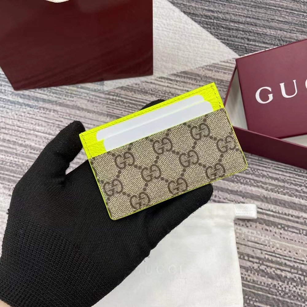 Gucci Bi-color GG card case 768248 11X7cm,Gucci Wallets