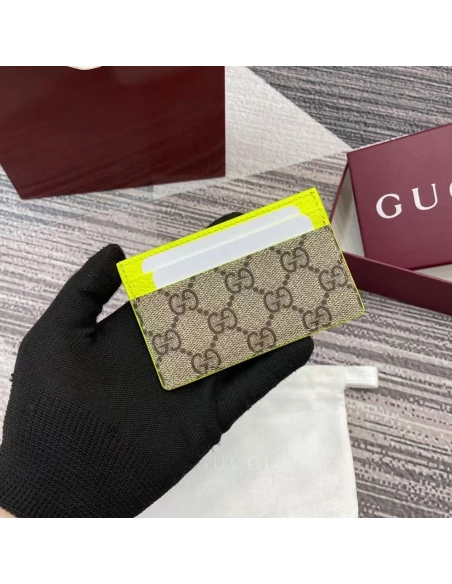 Gucci Bi-color GG card case 768248 11X7cm,Gucci Wallets