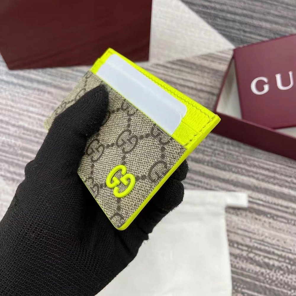 Gucci Bi-color GG card case 768248 11X7cm,Gucci Wallets