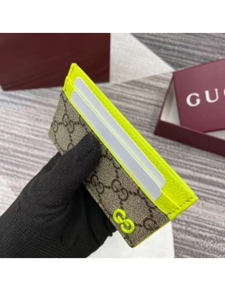 Gucci Bi-color GG card case 768248 11X7cm,Gucci Wallets
