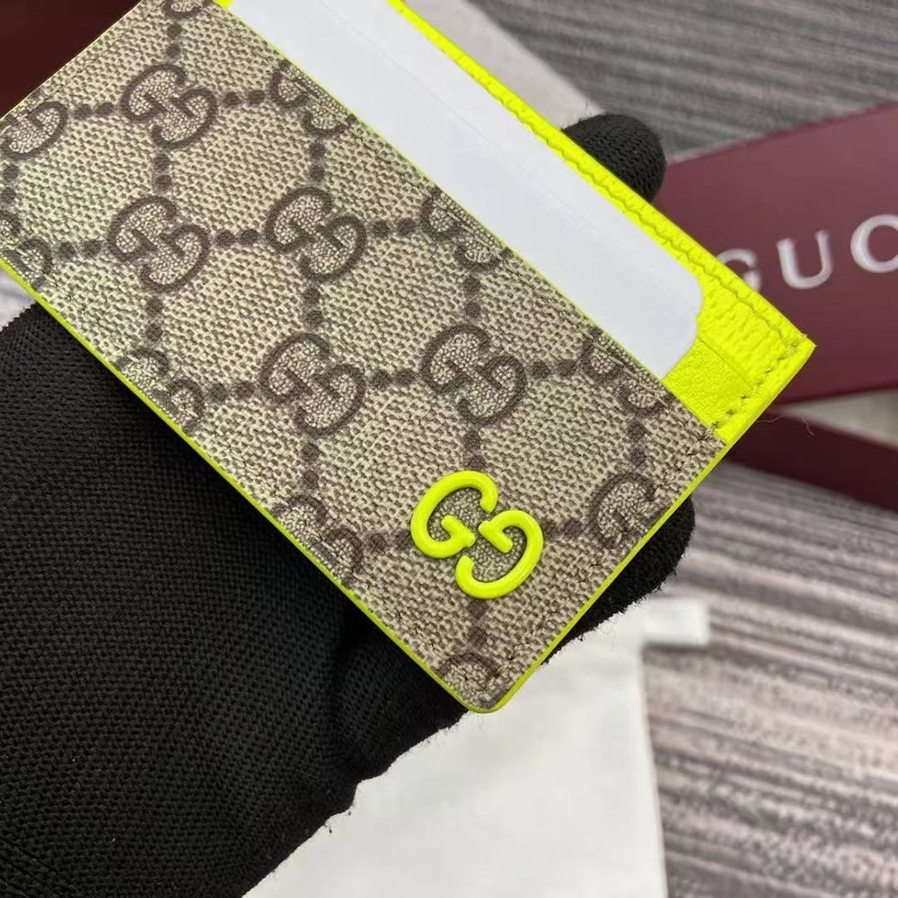 Gucci Bi-color GG card case 768248 11X7cm,Gucci Wallets