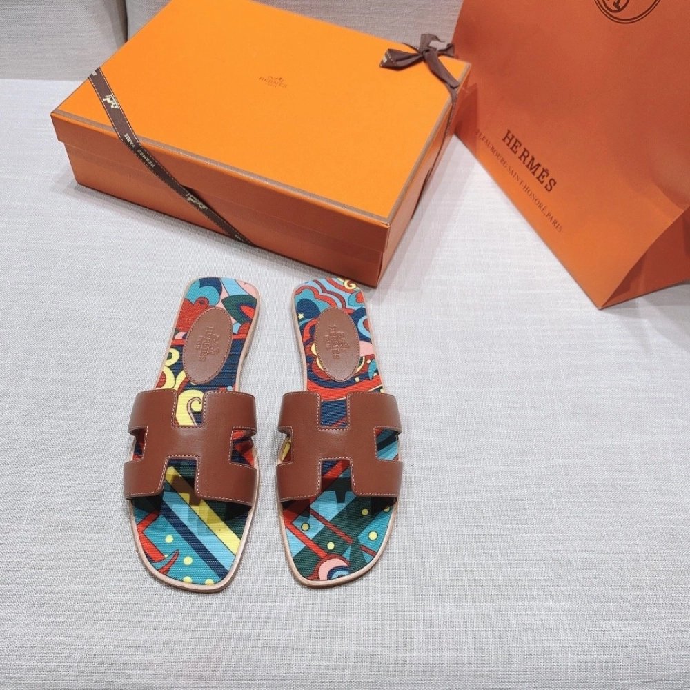 Hermes flat slides summer shoes_10