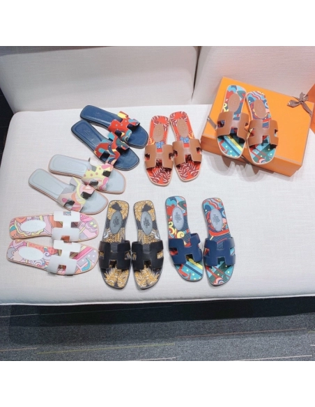 Hermes flat slides summer shoes_10