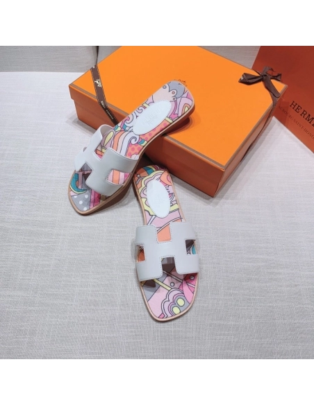 Hermes flat slides summer shoes_13