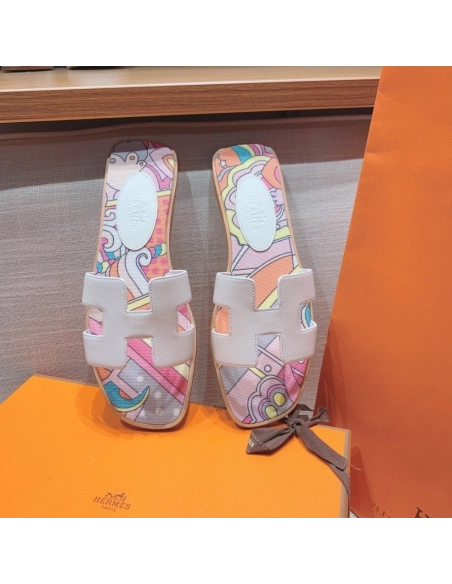 Hermes flat slides summer shoes_13
