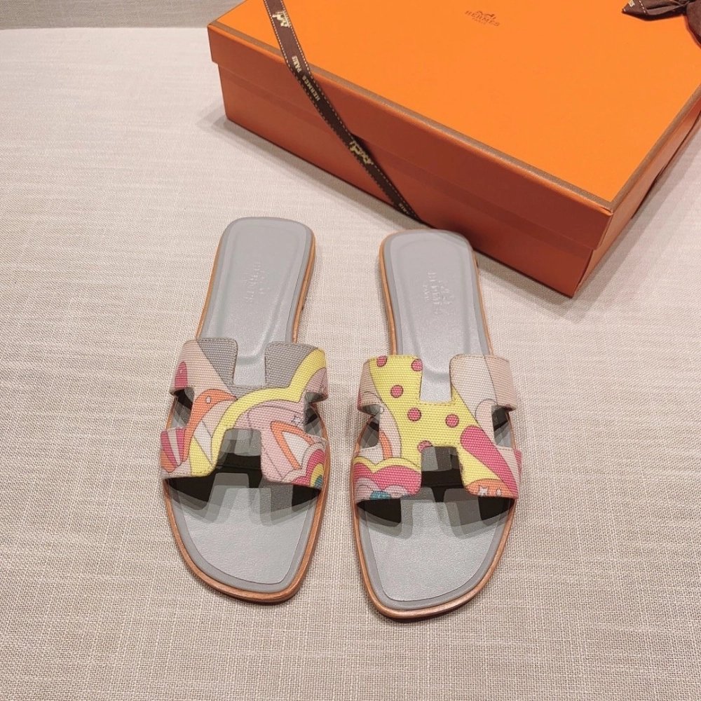 Hermes flat slides summer shoes_14
