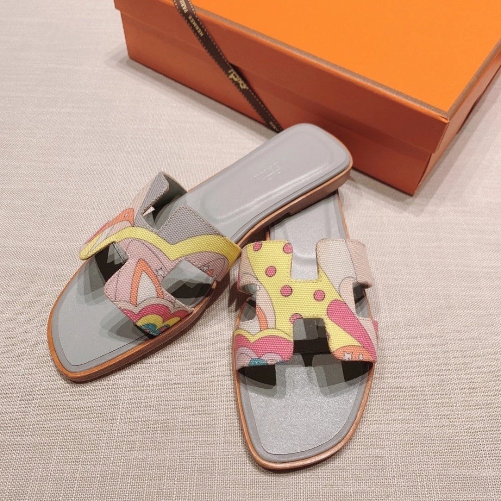 Hermes flat slides summer shoes_14