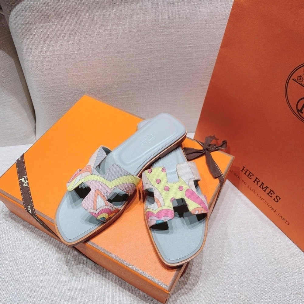 Hermes flat slides summer shoes_14