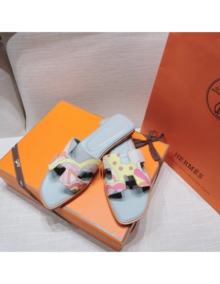 Hermes flat slides summer shoes_14