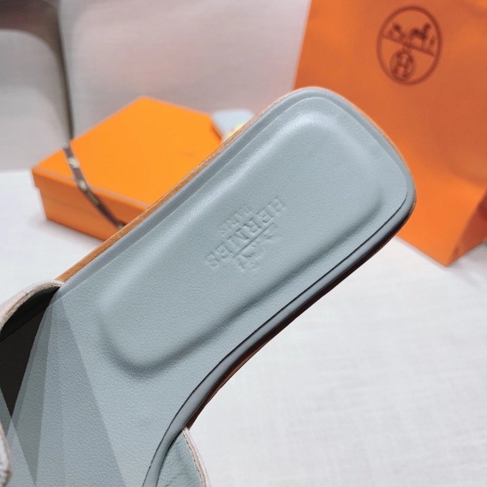 Hermes flat slides summer shoes_14