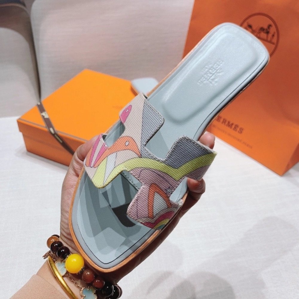 Hermes flat slides summer shoes_14