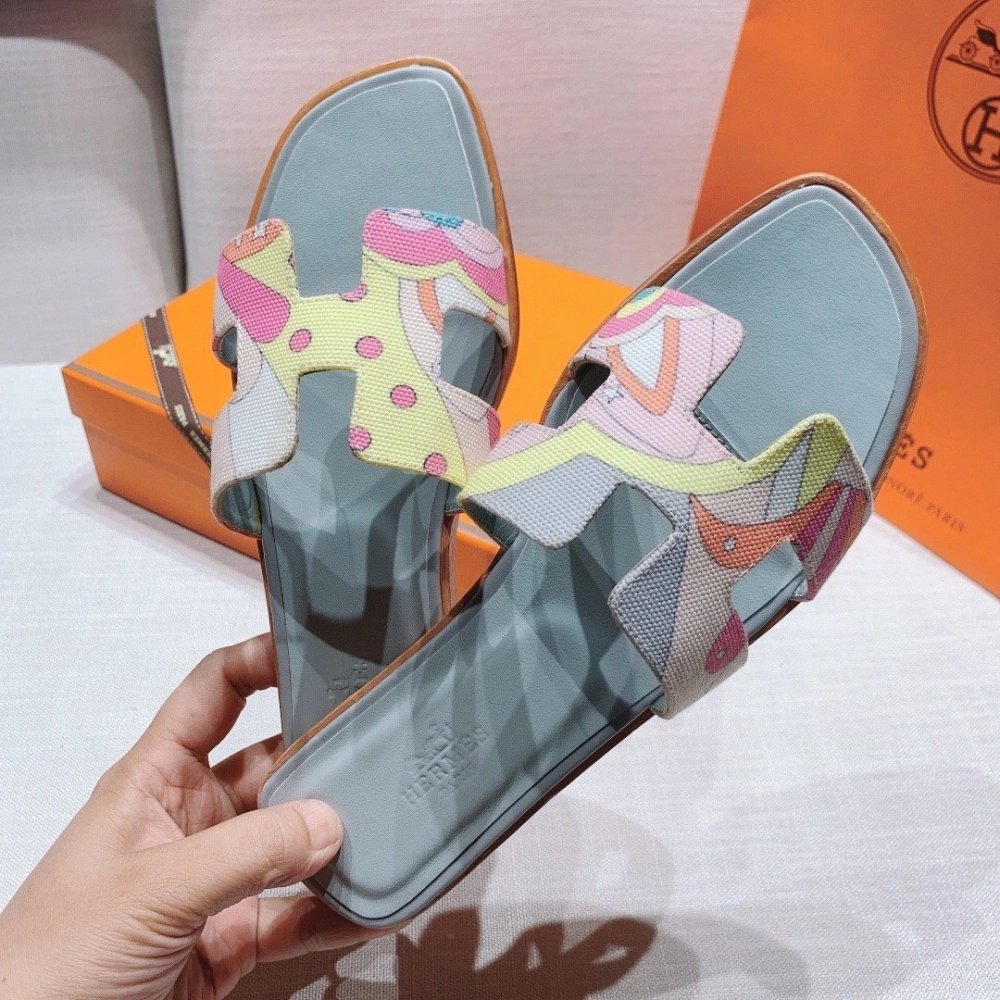 Hermes flat slides summer shoes_14