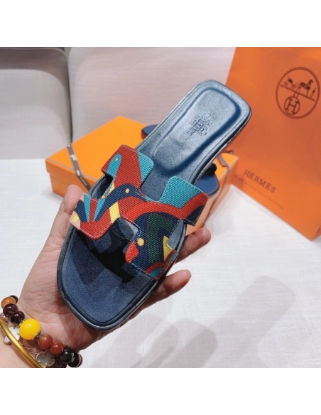 Hermes flat slides summer shoes_15