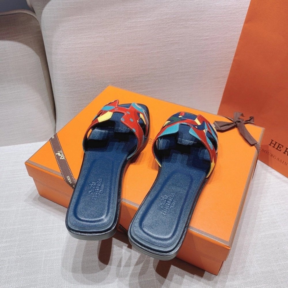 Hermes flat slides summer shoes_15