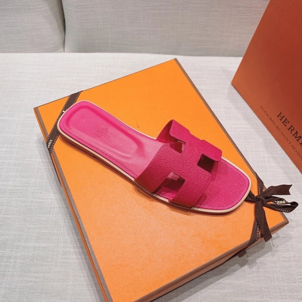 Hermes flat slides summer shoes_17