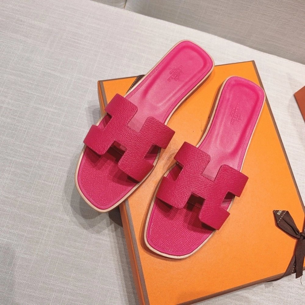 Hermes flat slides summer shoes_17