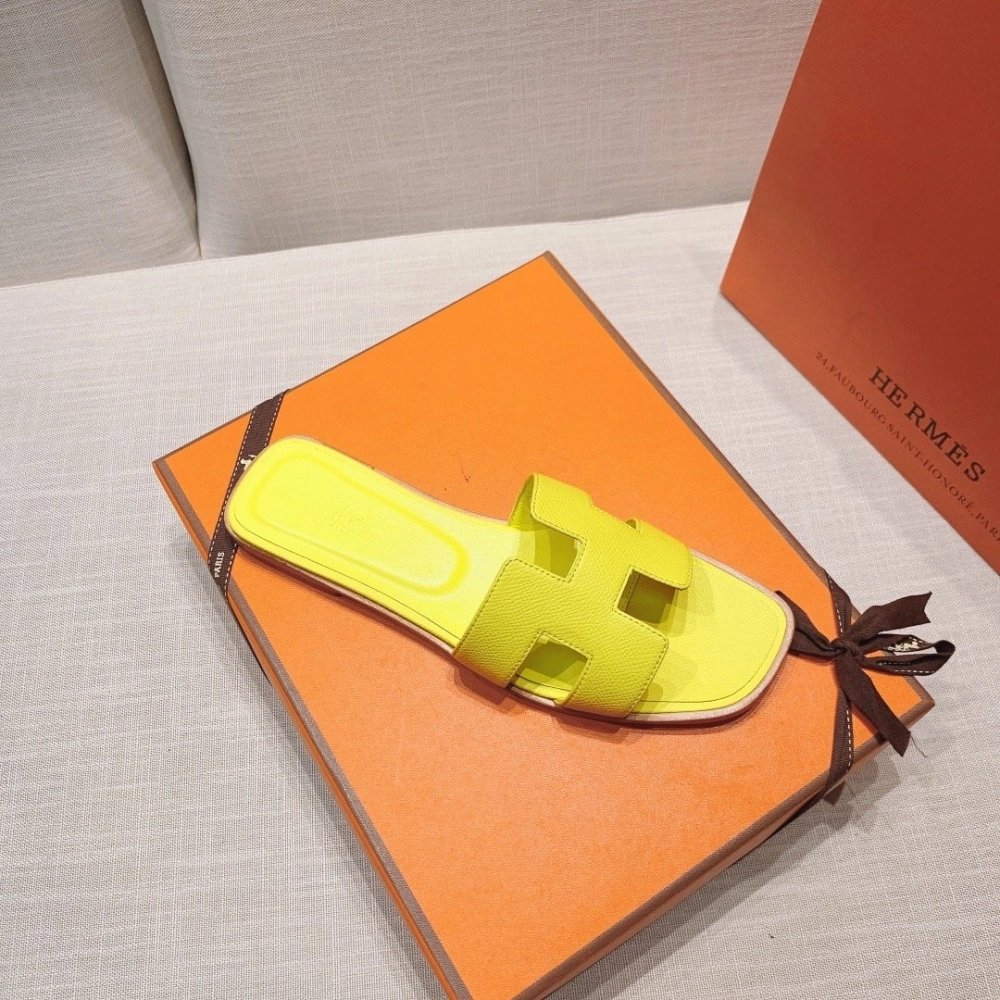 Hermes flat slides summer shoes_18