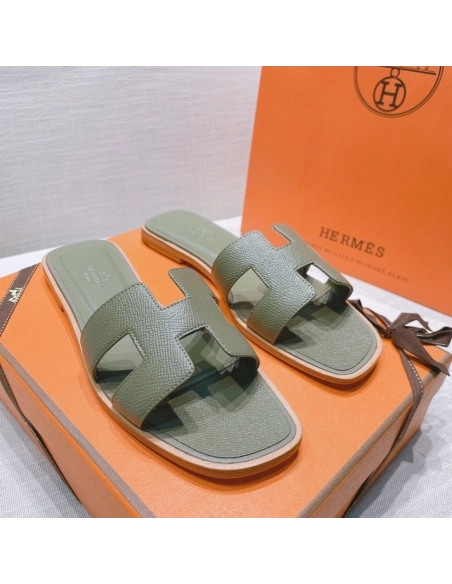 Hermes flat slides summer shoes_20