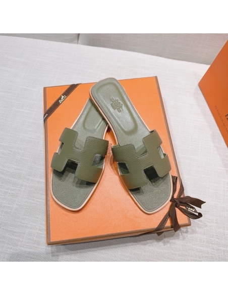 Hermes flat slides summer shoes_20