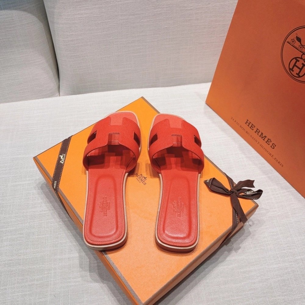 Hermes flat slides summer shoes_21