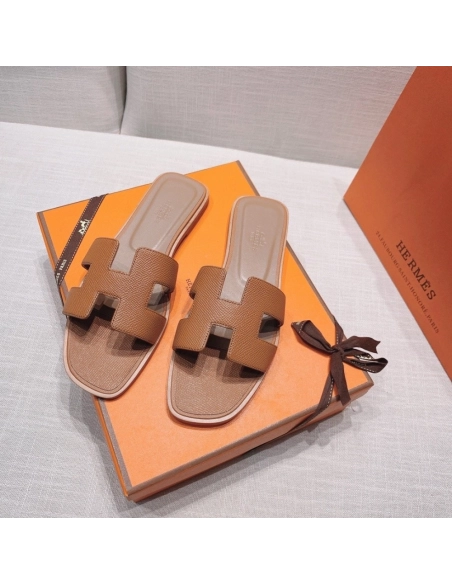 Hermes flat slides summer shoes_24