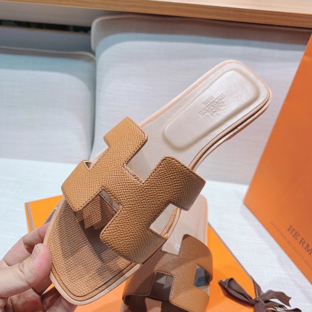 Hermes flat slides summer shoes_24