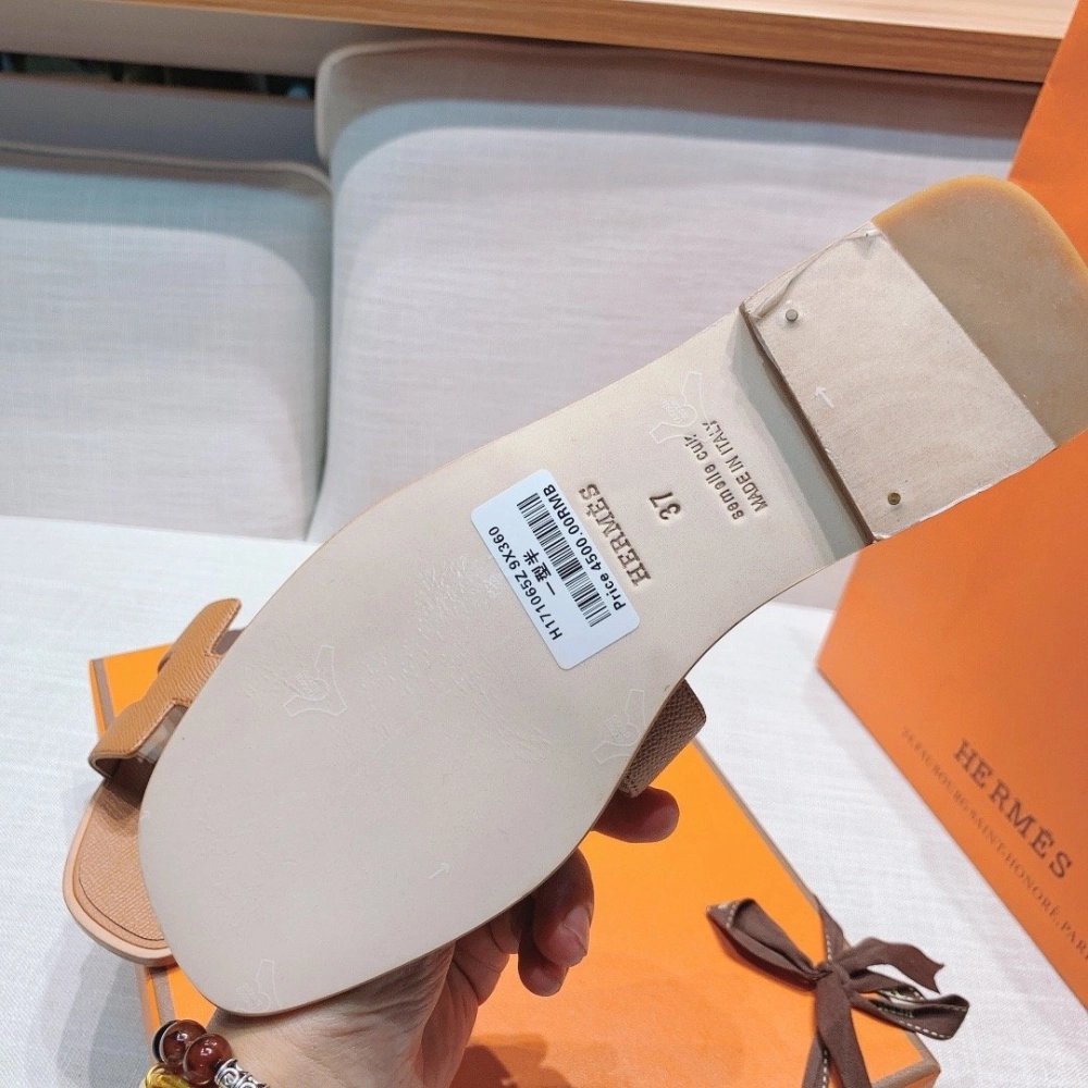 Hermes flat slides summer shoes_24