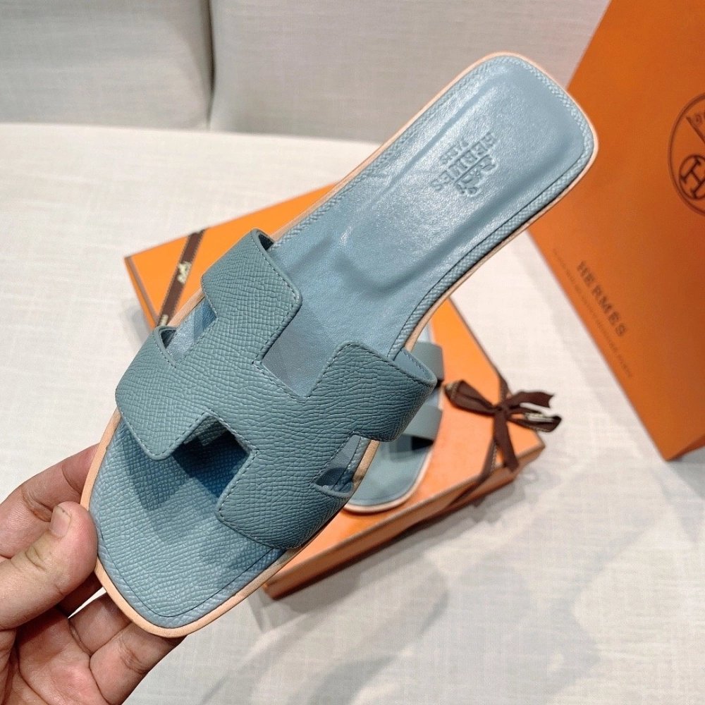 Hermes flat slides summer shoes_25
