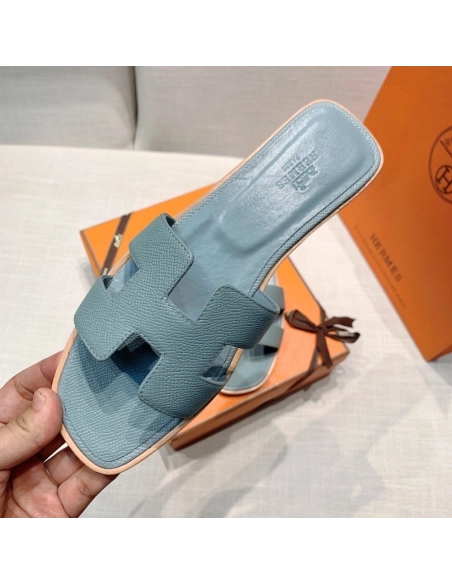 Hermes flat slides summer shoes_25
