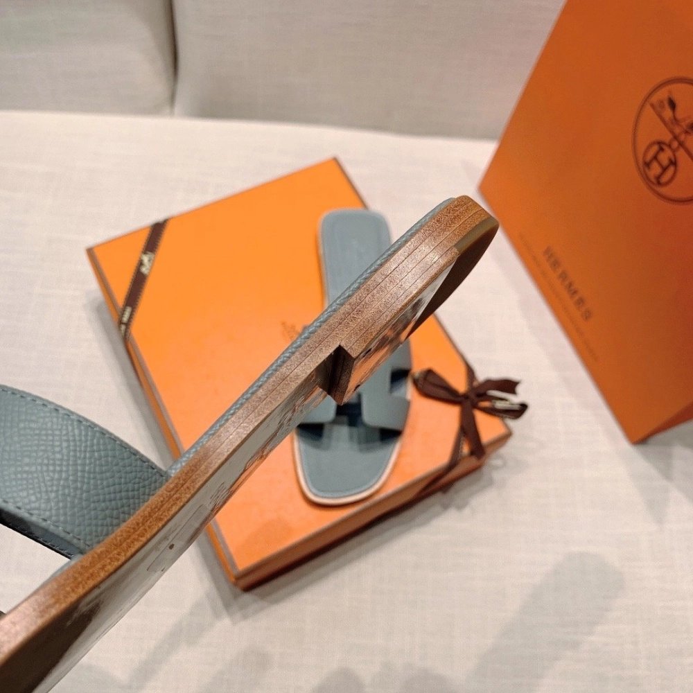 Hermes flat slides summer shoes_25