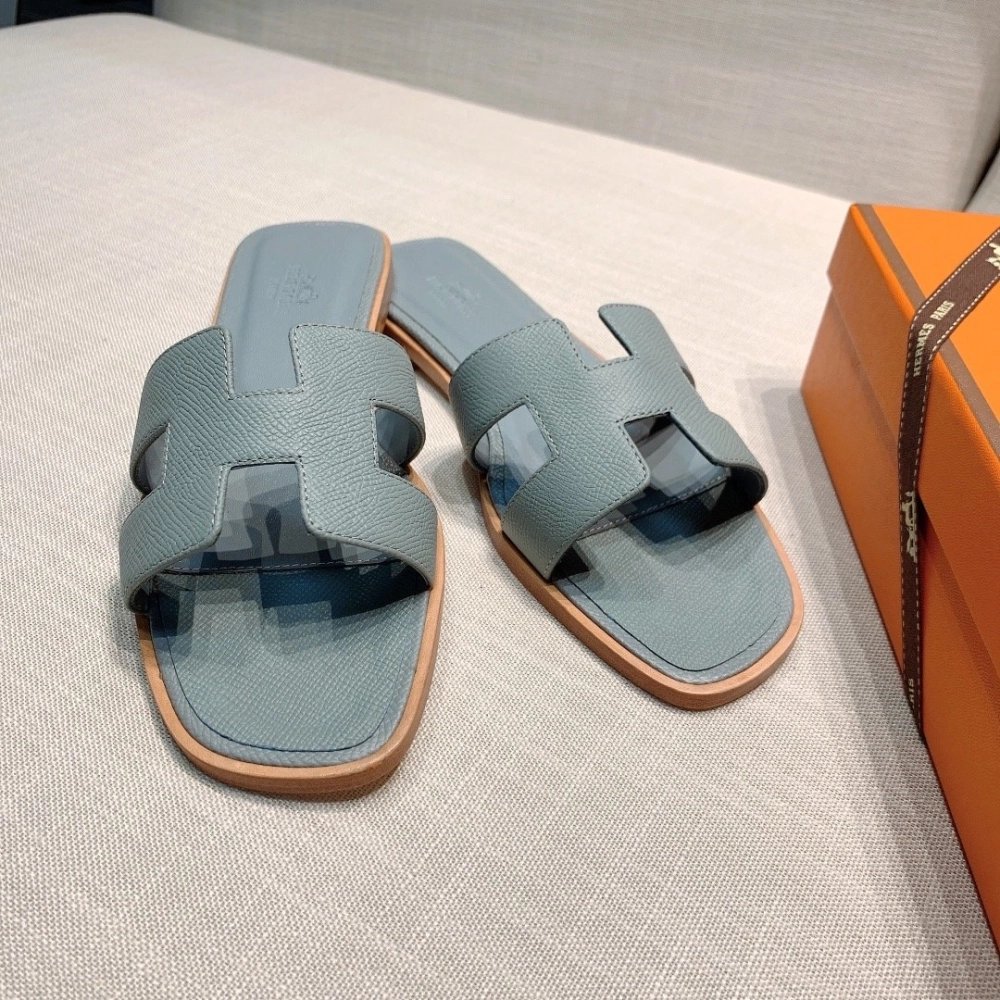 Hermes flat slides summer shoes_25