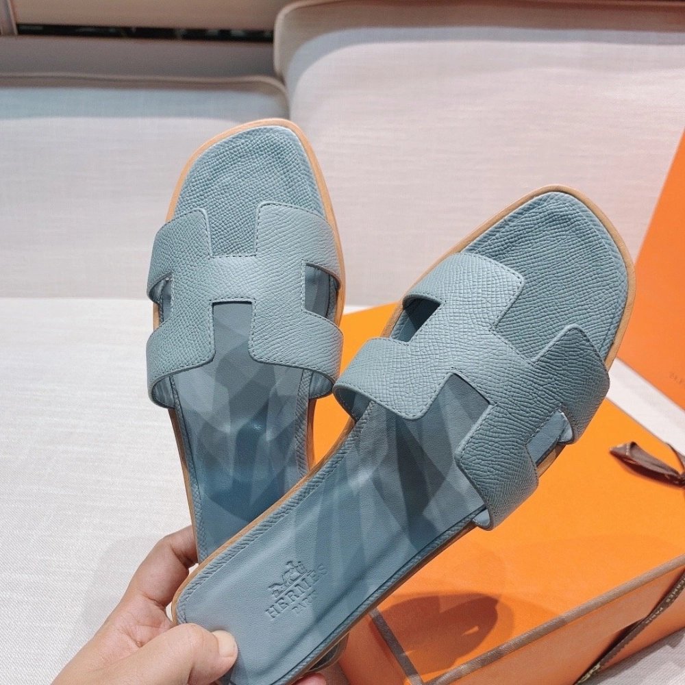 Hermes flat slides summer shoes_25