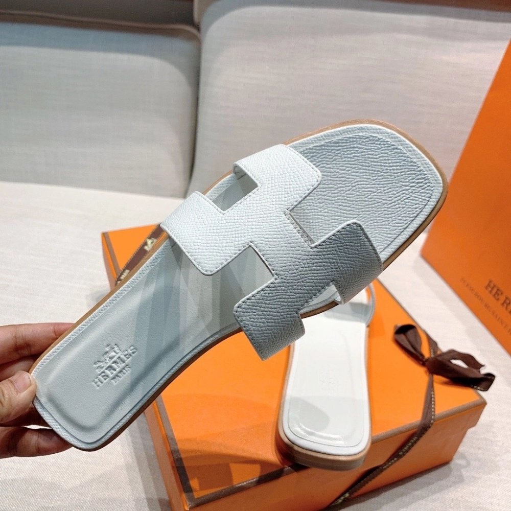 Hermes flat slides summer shoes_26