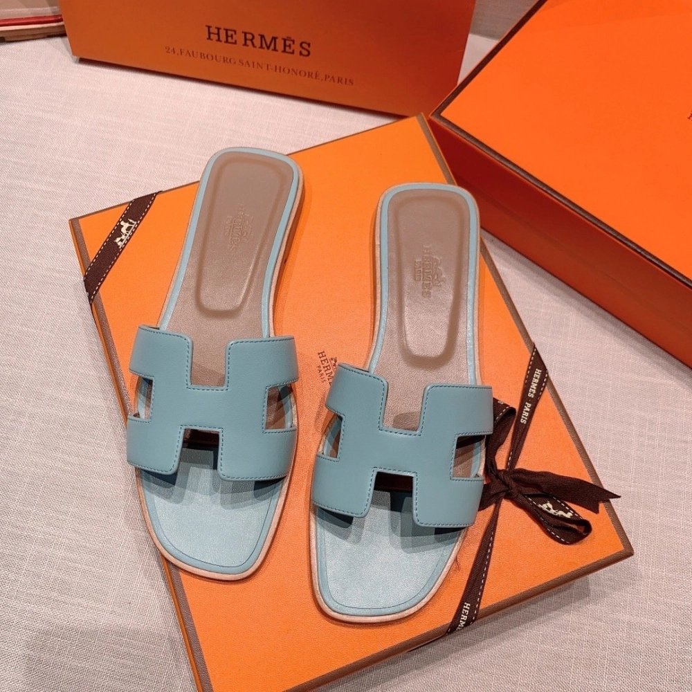 Hermes flat slides summer shoes_27