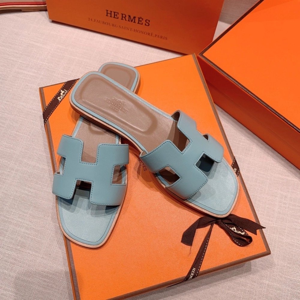Hermes flat slides summer shoes_27