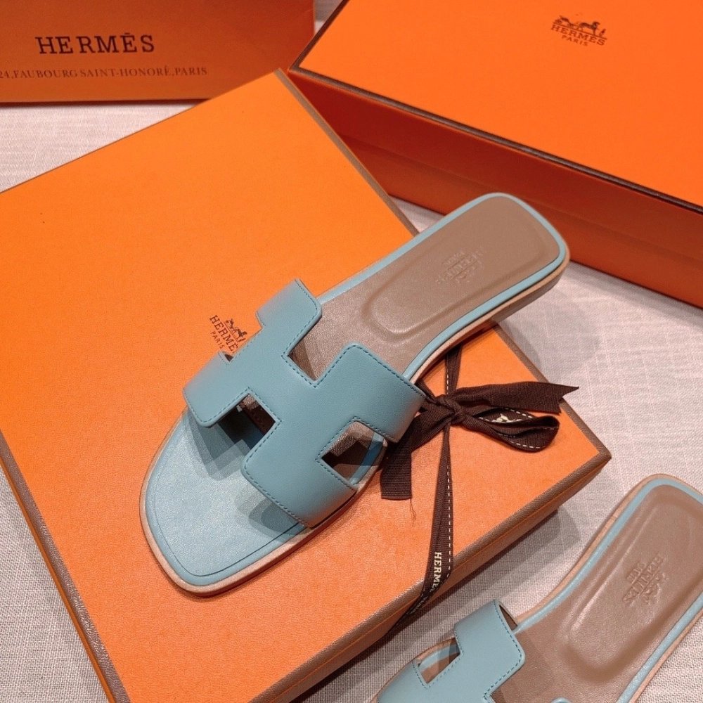 Hermes flat slides summer shoes_27