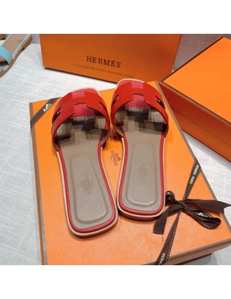 Hermes flat slides summer shoes_28