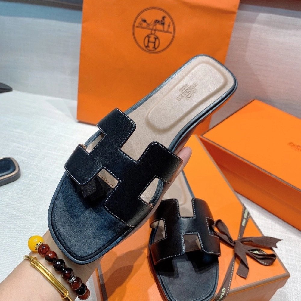 Hermes flat slides summer shoes_30
