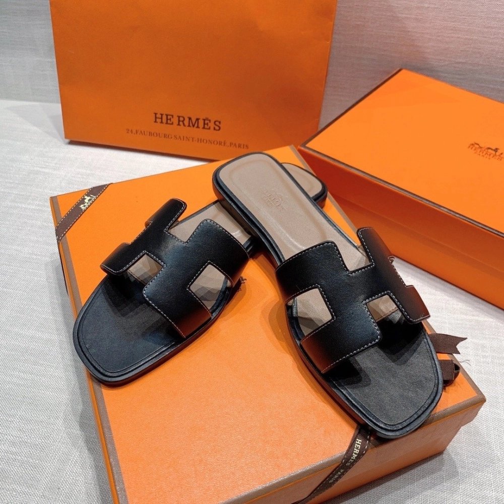 Hermes flat slides summer shoes_30