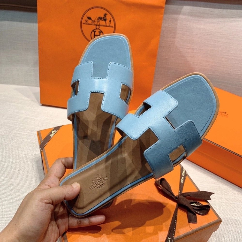 Hermes flat slides summer shoes_32