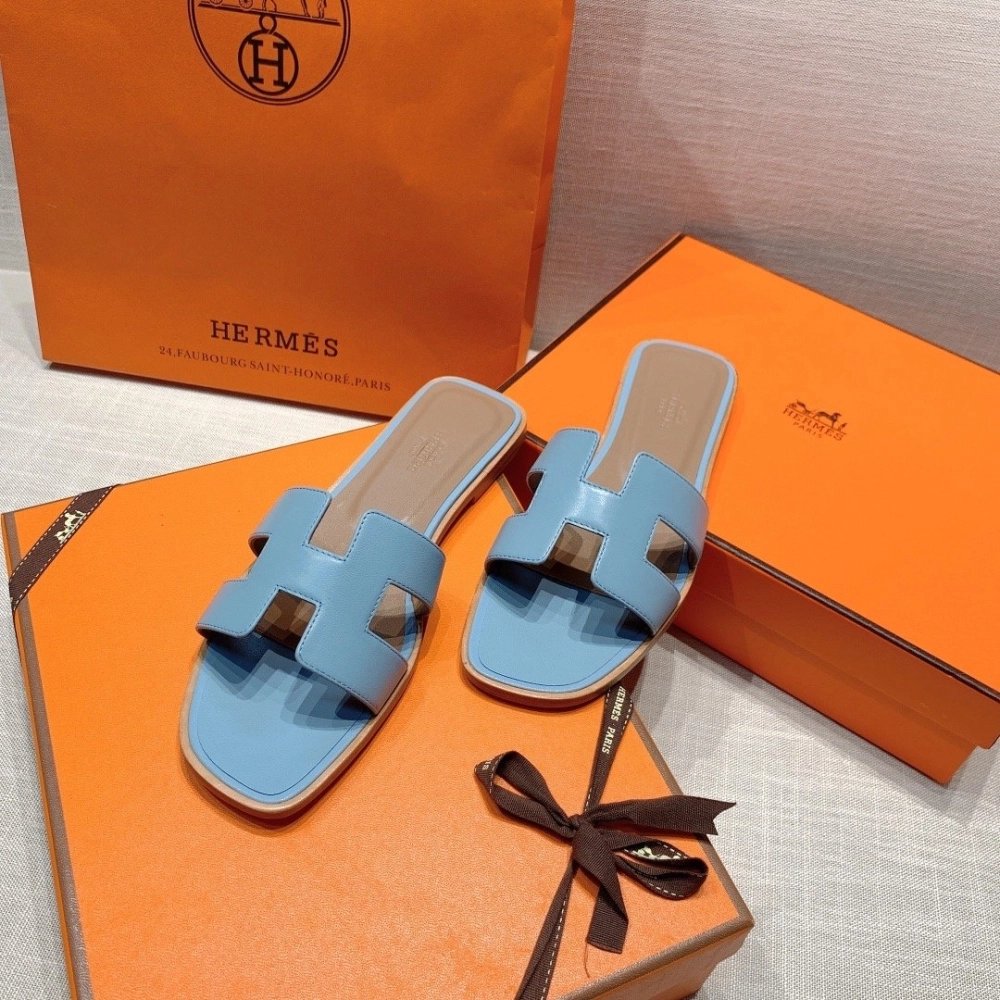 Hermes flat slides summer shoes_32