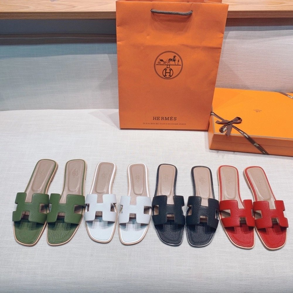 Hermes flat slides summer shoes_8