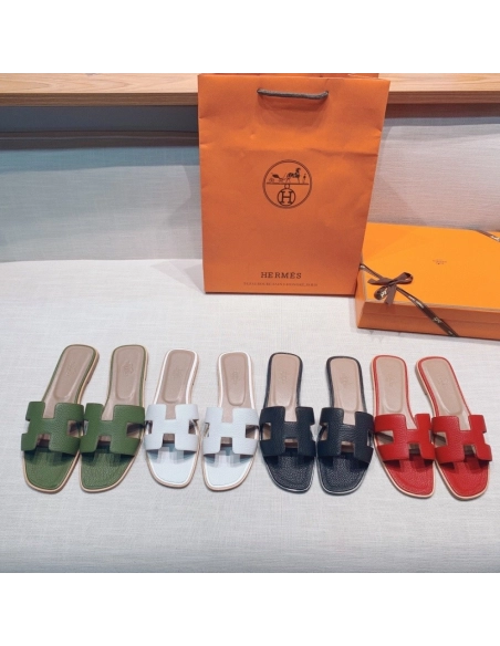 Hermes flat slides summer shoes_8