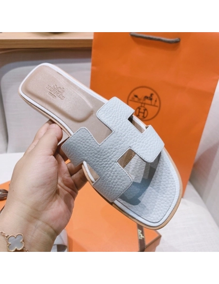 Hermes flat slides summer shoes_8