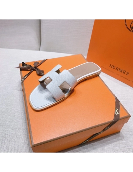 Hermes flat slides summer shoes_8