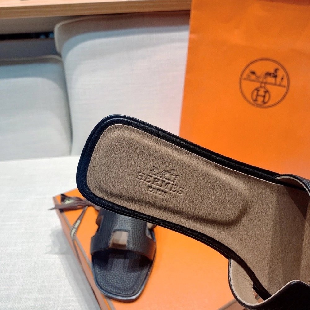 Hermes flat slides summer shoes_8